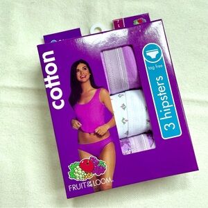 🌸 Fruit of the Loom Women’s Cotton Hipster Panties 3-Pack Assorted